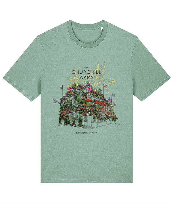 The Churchill - Standard T-Shirt Design - Flowers and Flags